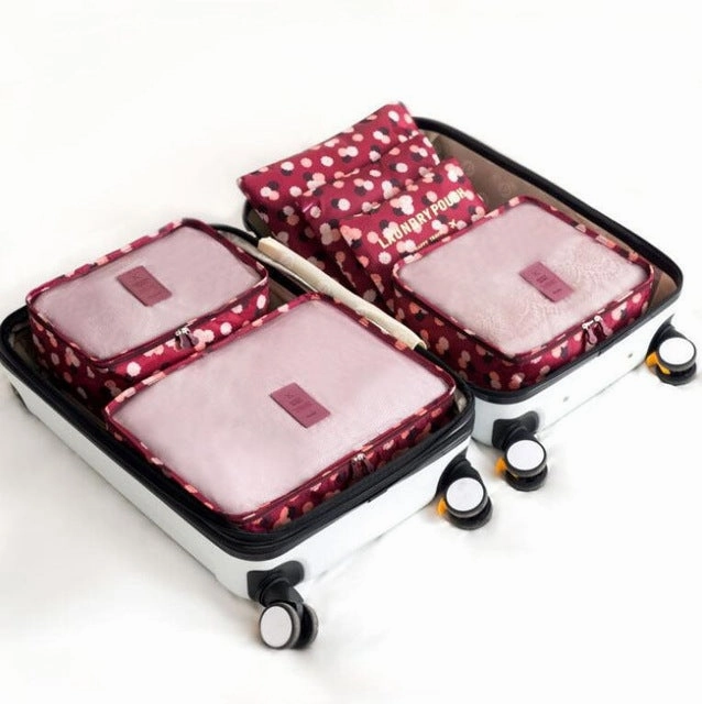2019 6PCS/Set High Quality Oxford Cloth Travel Mesh Bag Luggage Organizer Packing Cube Organiser