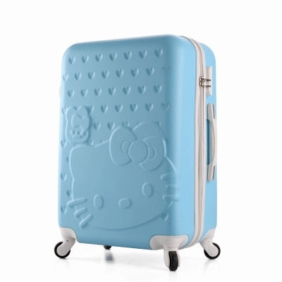 20Inch Travel Suitcase,Spinner 4 Wheel,Pink Hello Kitty,Abs Luggage Bags,Rolling Luggage,Women