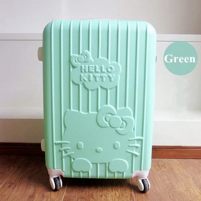 20Inch Travel Suitcase,Spinner 4 Wheel,Pink Hello Kitty,Abs Luggage Bags,Rolling Luggage,Women