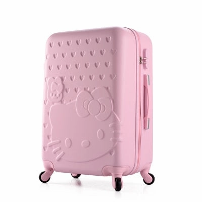 20Inch Travel Suitcase,Spinner 4 Wheel,Pink Hello Kitty,Abs Luggage Bags,Rolling Luggage,Women