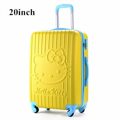 20Inch Travel Suitcase,Spinner 4 Wheel,Pink Hello Kitty,Abs Luggage Bags,Rolling Luggage,Women