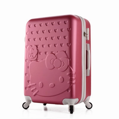 20Inch Travel Suitcase,Spinner 4 Wheel,Pink Hello Kitty,Abs Luggage Bags,Rolling Luggage,Women