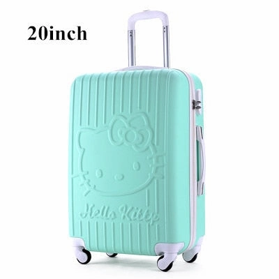 20Inch Travel Suitcase,Spinner 4 Wheel,Pink Hello Kitty,Abs Luggage Bags,Rolling Luggage,Women