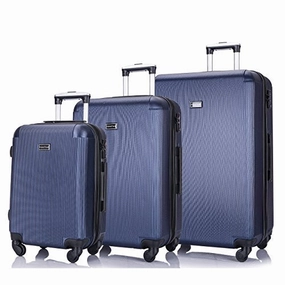 3 PC Luggage Set Durable Lightweight Hard Case pinner Suitecase -LUG3-LY71-NAVY