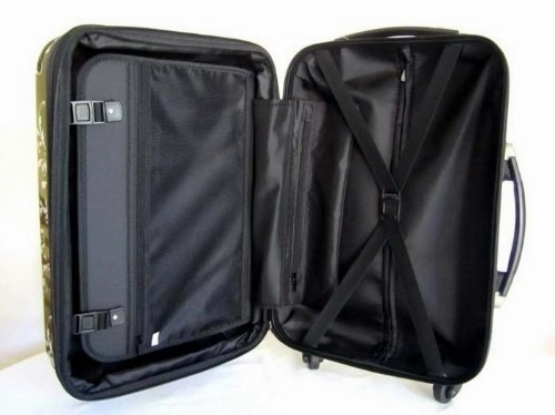 3Pc Luggage Set Hard Rolling 4 Wheels Spinner Upright Travel Lightweight Damask