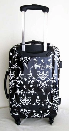 3Pc Luggage Set Hard Rolling 4 Wheels Spinner Upright Travel Lightweight Damask