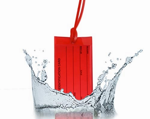 4 Red Luggage Tags - Made in USA