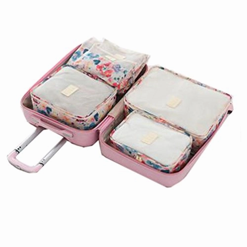 6 Set Packing Cube - 3 Travel Cubes   3 Compression Pouches for Travel