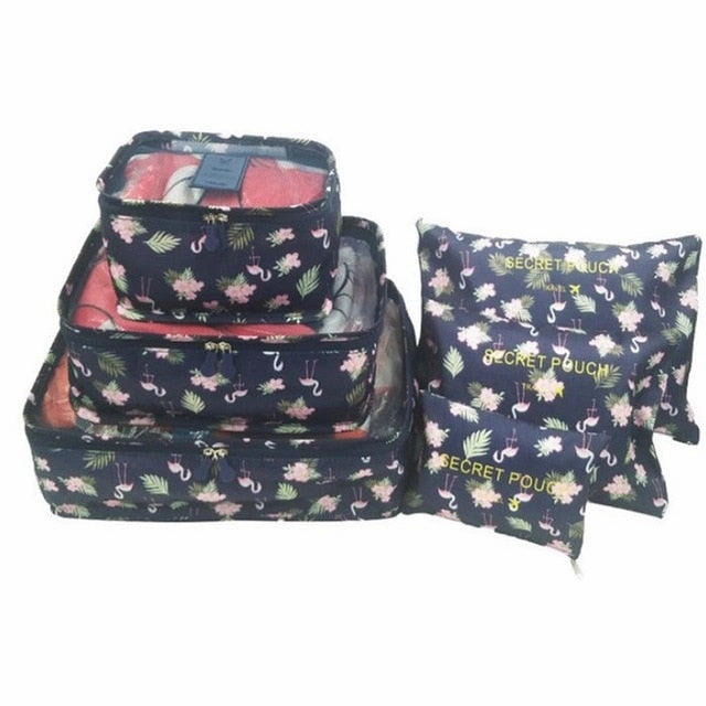 6Pcs Travel Storage Bag Waterproof Clothes Packing Cube Luggage Organizer Set