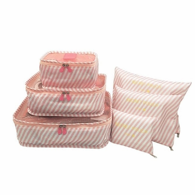 6Pcs Travel Storage Bag Waterproof Clothes Packing Cube Luggage Organizer Set