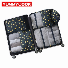 7Pcs/Set Women Men Travel Luggage Storage Bags Shoes Clothes Toiletry Cosmetic Pouch Kits Organizer