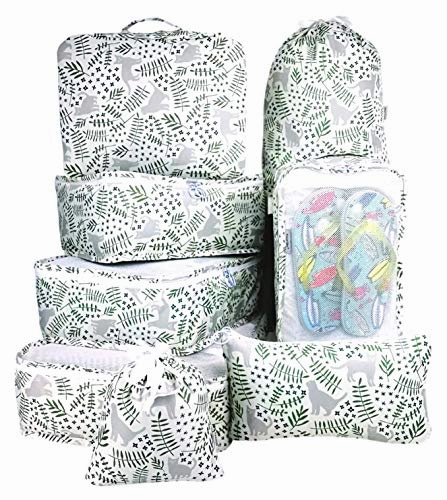 8 Set Travel organizers Packing ubes Luggage Accessories lothes Shoes Bag (Cat garden)