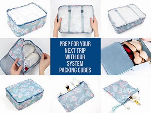 8 Set Travel organizers Packing ubes Luggage Accessories lothes Shoes Bag (Cat garden)