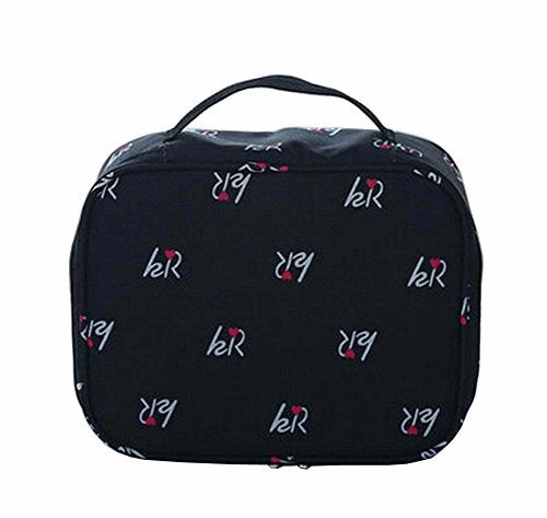 [Black] Stylish Waterproof Cosmetic Bag Toiletry Bag Makeup Case