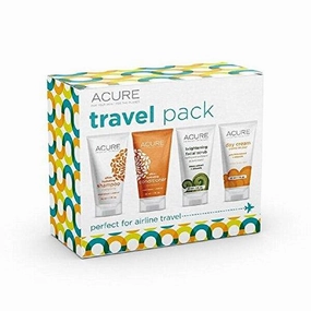 Acure Essentials Travel Size Kit, Shampoo, Conditioner, Day Cream And Facial Scrub