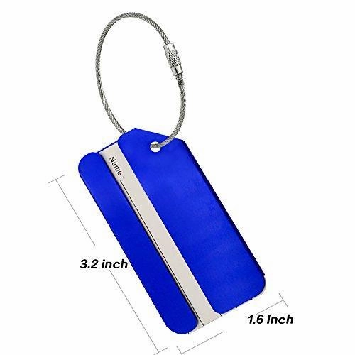 Aluminum Luggage Tag For Luggage Baggage Travel Identifier By Cpacc (Blue 5Pcs)
