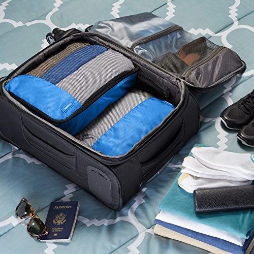 Amazonbasics 4-Piece Packing Cube Set - 2 Medium And 2 Large, Blue