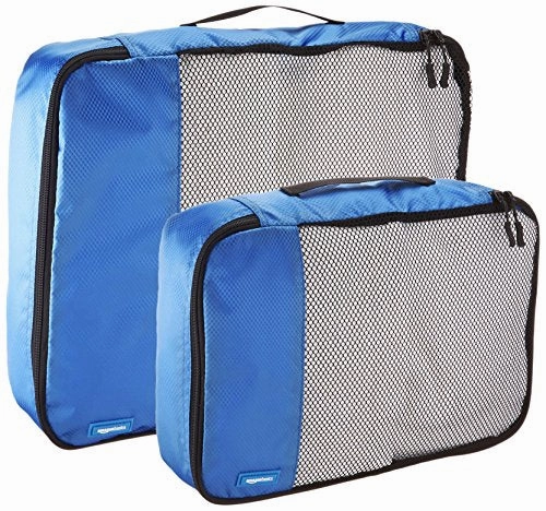 Amazonbasics 4-Piece Packing Cube Set - 2 Medium And 2 Large, Blue