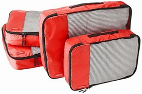 Amazonbasics 4-Piece Packing Cube Set - 2 Medium And 2 Large, Red