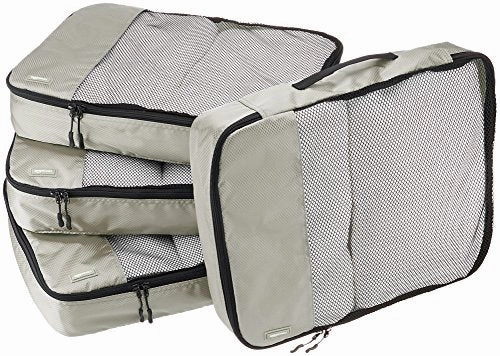 Amazonbasics 4-Piece Packing Cube Set - Large, Gray