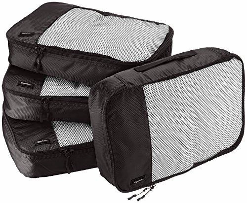 Amazonbasics 4-Piece Packing Cube Set - Medium, Black