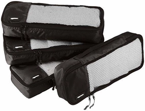 Amazonbasics 4-Piece Packing Cube Set - Slim, Black