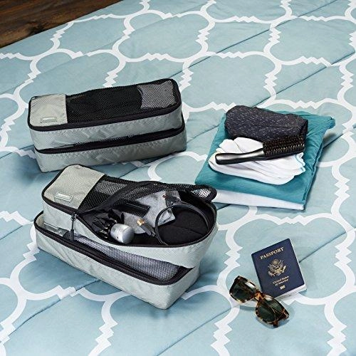 Amazonbasics 4-Piece Packing Cube Set - Slim, Gray