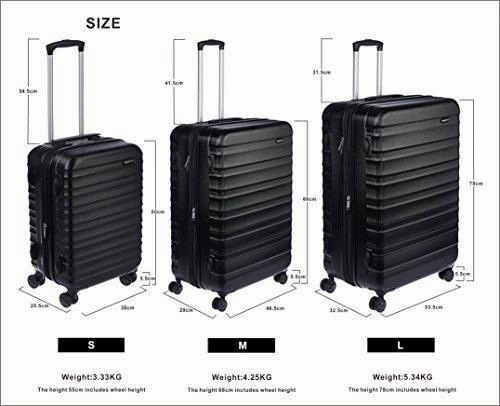 Amazonbasics Hardside Spinner Luggage - 24-Inch, Black
