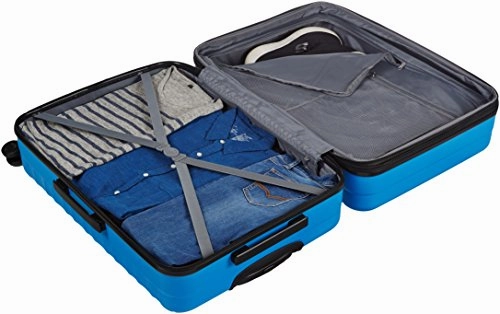 Amazonbasics Hardside Spinner Luggage - 3 Piece Set (20", 24", 28"), Light Blue
