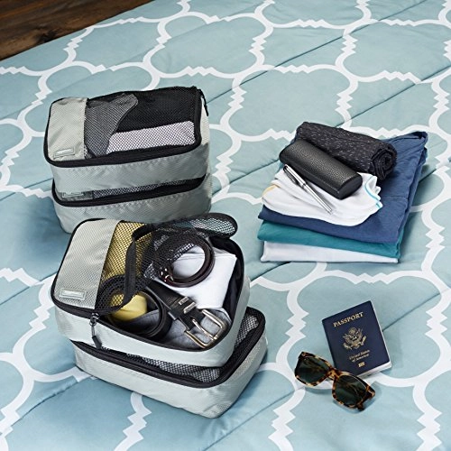 Amazonbasics Small  Packing Cubes - 4 Piece Set, Gray