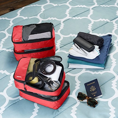 Amazonbasics Small  Packing Cubes - 4 Piece Set, Red