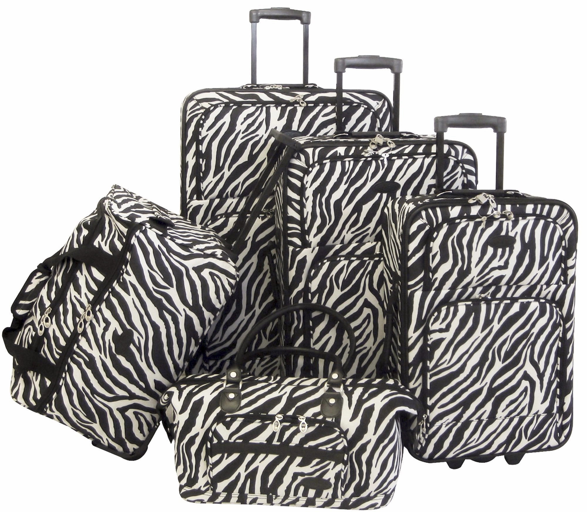 American Flyer AnimalPrint 5 Piece Set 4-Wheel Luggage Sets