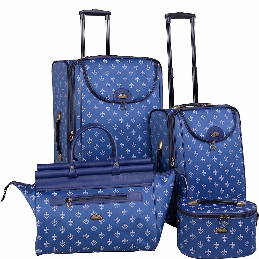 American Flyer Fleur de lis 4 Piece Set 4-Wheel Luggage Sets
