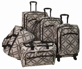 American Flyer Silver Clover 5 Piece Set 4-Wheel Luggage Sets