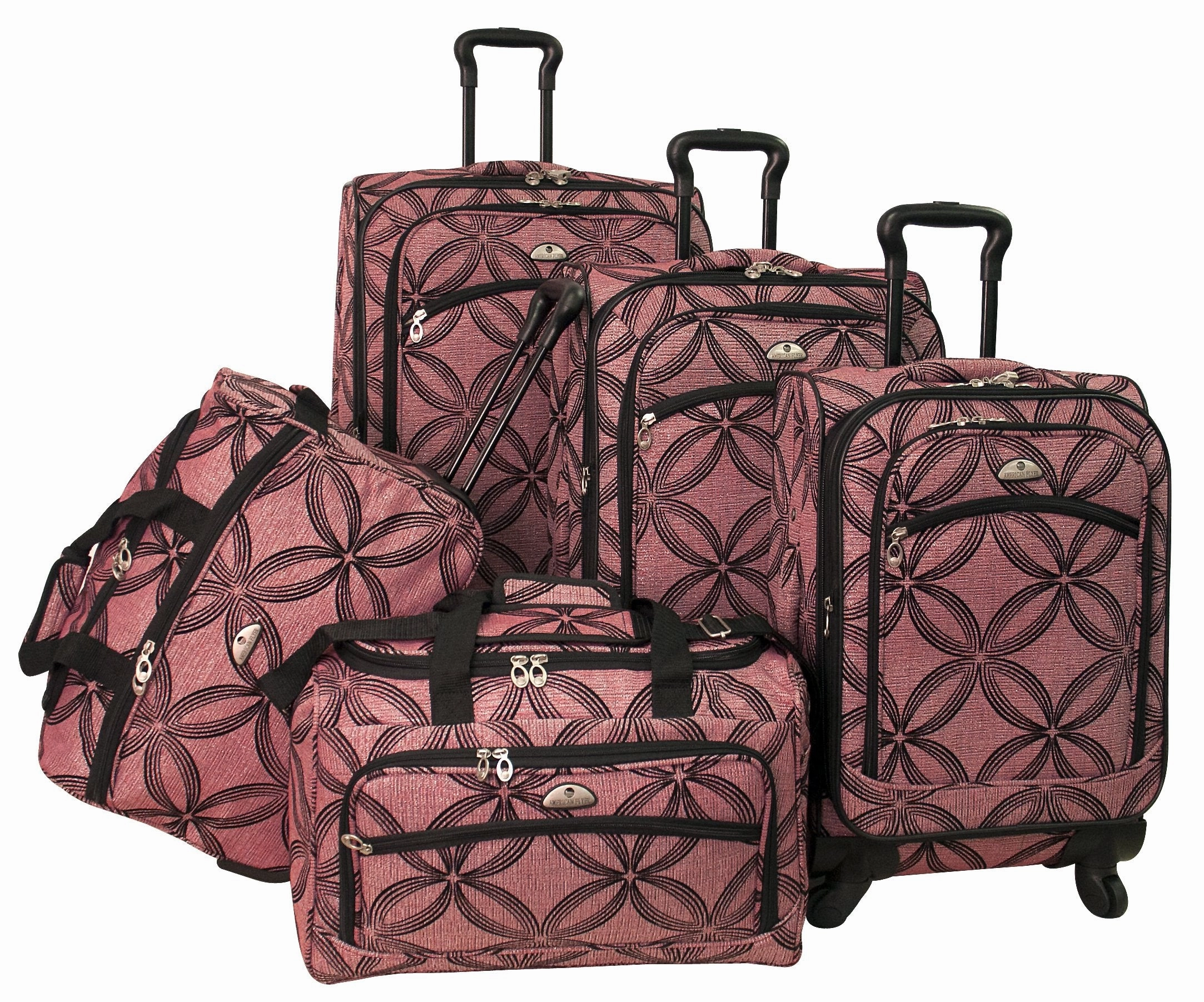 American Flyer Silver Clover 5 Piece Set 4-Wheel Luggage Sets