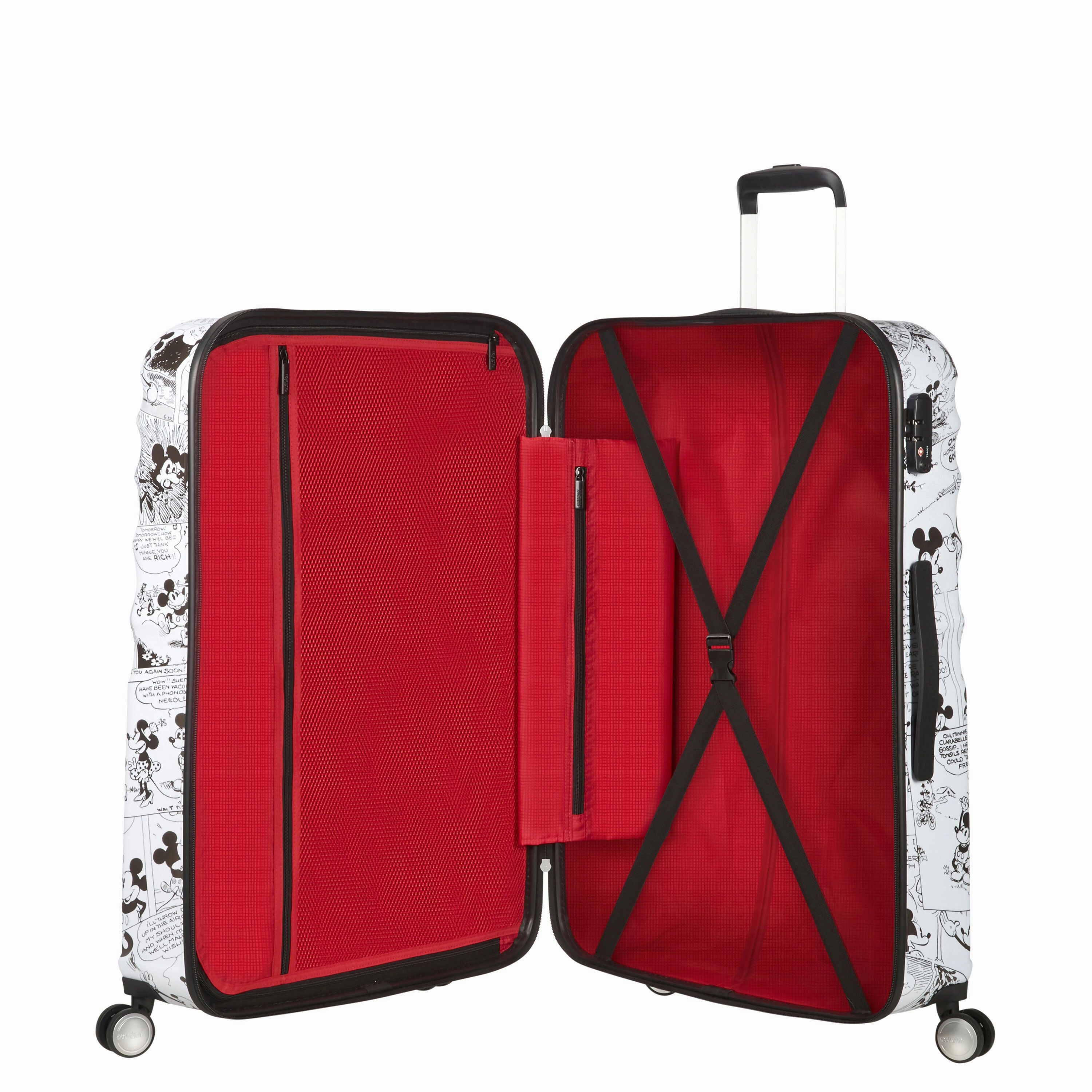 American Tourister Disney Wavebreaker Spinner Large Luggage - Minnie Comics White