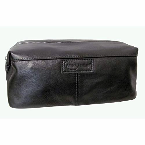 Amerileather Madison Leather Toiletry Bag (Brown)