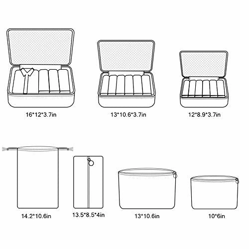 Aoolife 7 Set Travel Storage Bags Packing cubes Multi-functional Clothing Sorting Packages,Travel Packing Pouches,Luggage Organizer with shoe bag (Dark blue)