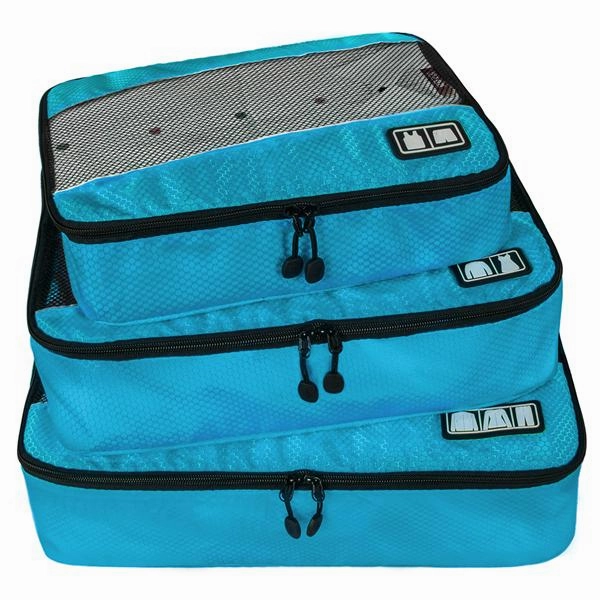 BAGSMART 3 Pcs/Set Travel Bags for Shirts Unisex Nylon Packing Cubes for Clothes Lightweight