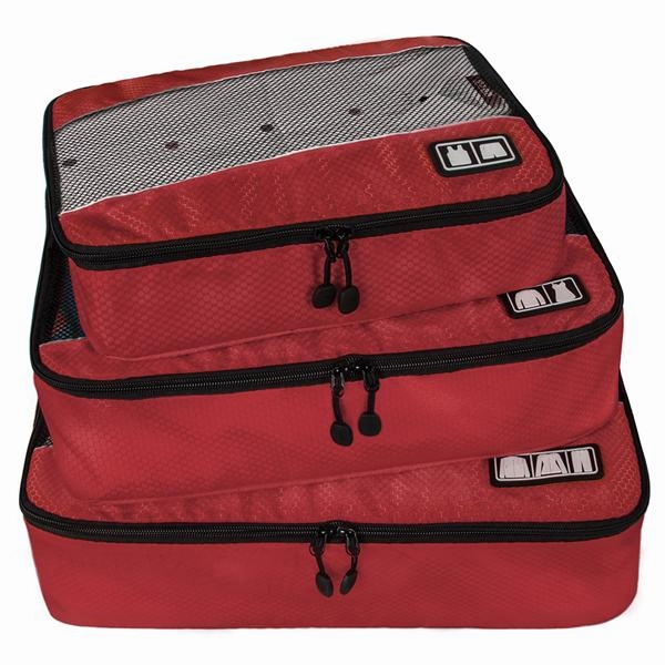 BAGSMART 3 Pcs/Set Travel Bags for Shirts Unisex Nylon Packing Cubes for Clothes Lightweight