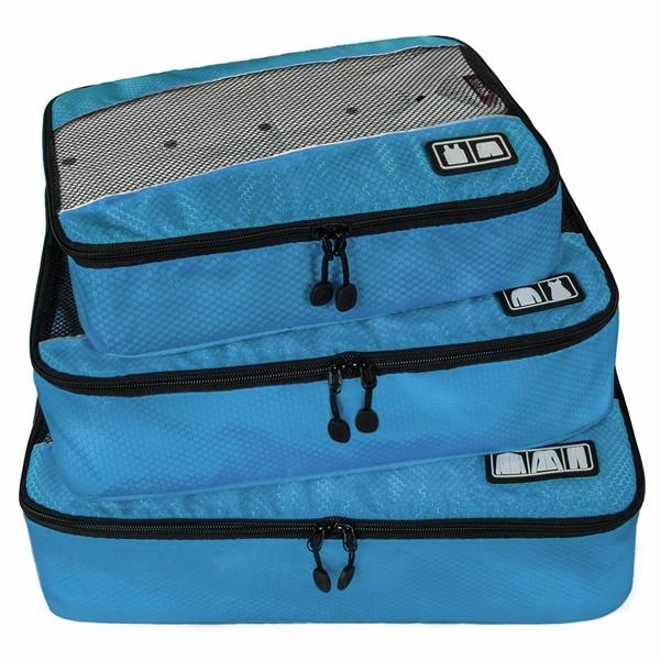 BAGSMART 3 Pcs/Set Travel Bags for Shirts Unisex Nylon Packing Cubes for Clothes Lightweight