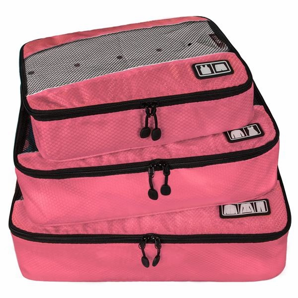 BAGSMART 3 Pcs/Set Travel Bags for Shirts Unisex Nylon Packing Cubes for Clothes Lightweight