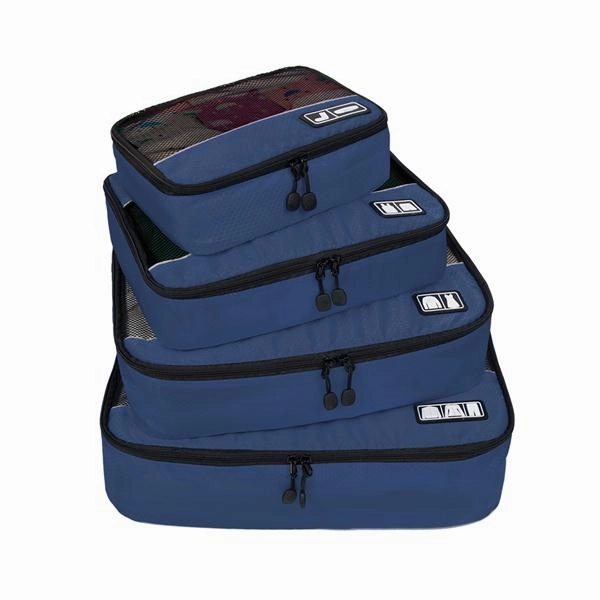 BAGSMART New Breathable Travel Bag 4 Set Packing Cubes Luggage Packing Organizers Weekend Bag