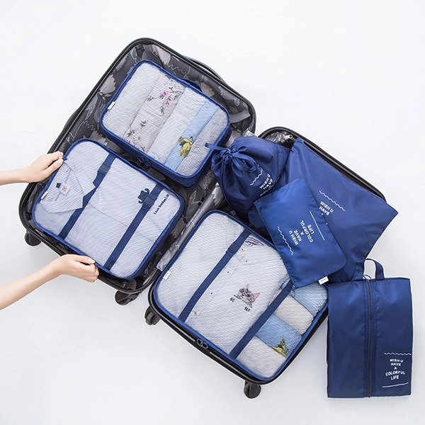 Bakingchef 7Pcs/Set Travel Storage Bags Shoes Woman Clothes Toiletry Organizer Waterproof Luggage