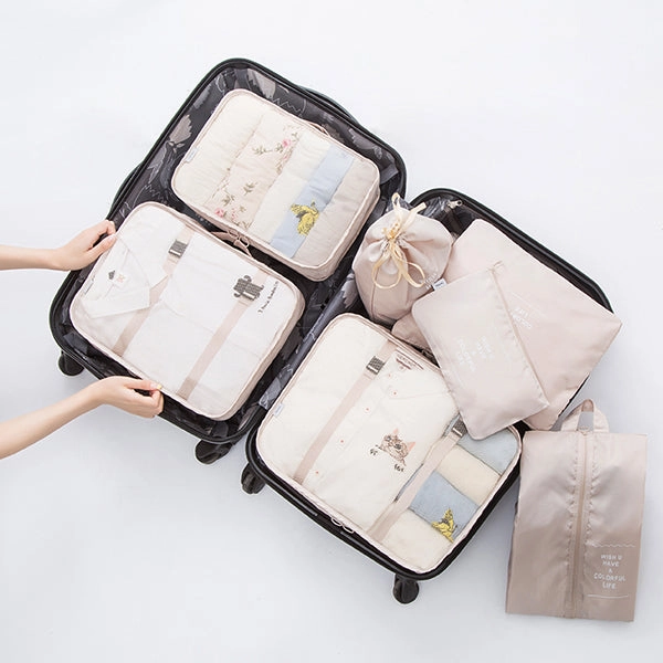 Bakingchef 7Pcs/Set Travel Storage Bags Shoes Woman Clothes Toiletry Organizer Waterproof Luggage