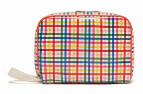 Ban.do Women's Vegan Leather Getaway Toiletry Bag Travel Organizer, Block Party