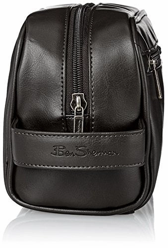 Ben Sherman Luggage Mayfair Grainy Pvc Top Zip Single Compartment Travel Kit, Black