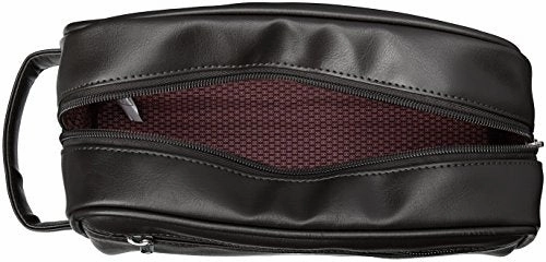 Ben Sherman Luggage Mayfair Grainy Pvc Top Zip Single Compartment Travel Kit, Black