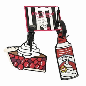 Betsey Johnson 2Piece Set Rubber Luggage Tags Pie & Whipped Cream