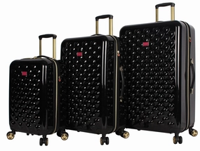 Betsey Johnson Heart to Heart 3Pc Hardside Expandable Spinner Set (20/26/30)